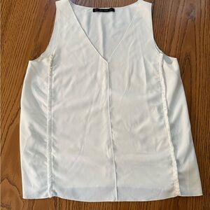 Zara White V-Neck Tank Top